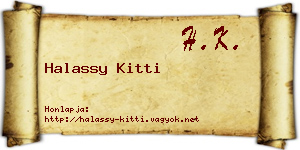 Halassy Kitti névjegykártya